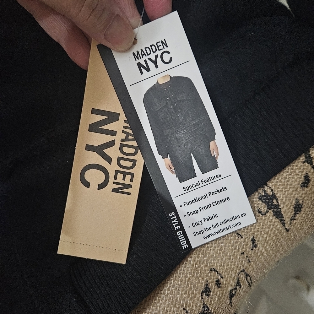 New Madden NYC Black Cargo Bomber Jacket Size XS - Picture 9 of 14